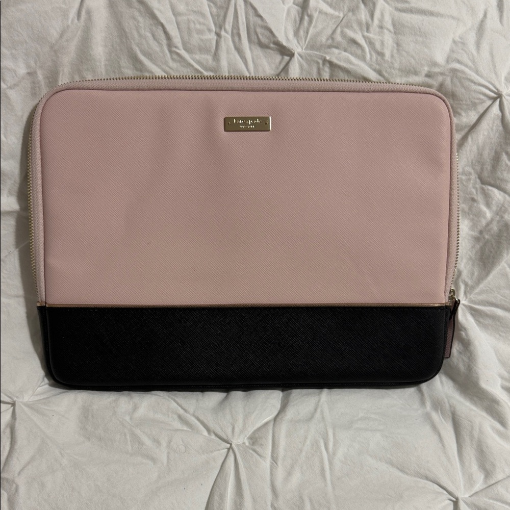 kate spade Blush Pink and Black Zip Tablet Sleeve